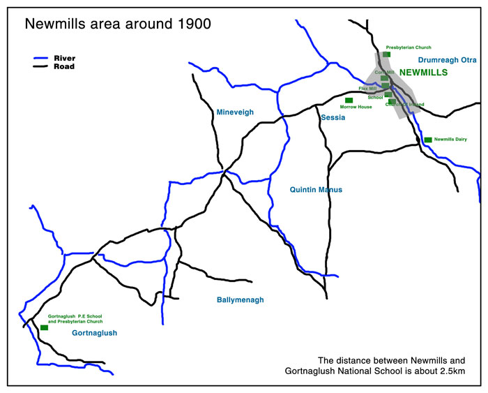 Map of Newmills area around 1900