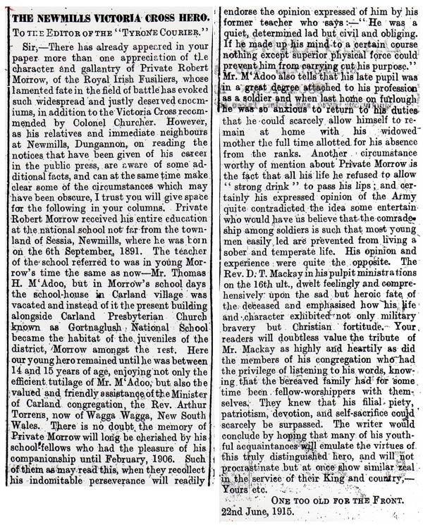 Tyrone Courier dated 24th June 1915