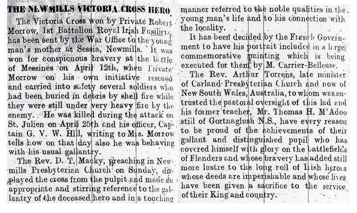 Tyrone Courier dated 29th July 1915