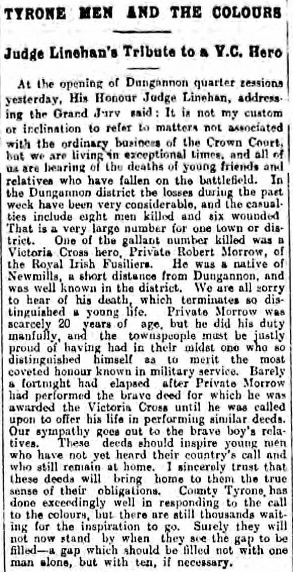 Belfast Newsletter dated 1st June 1915